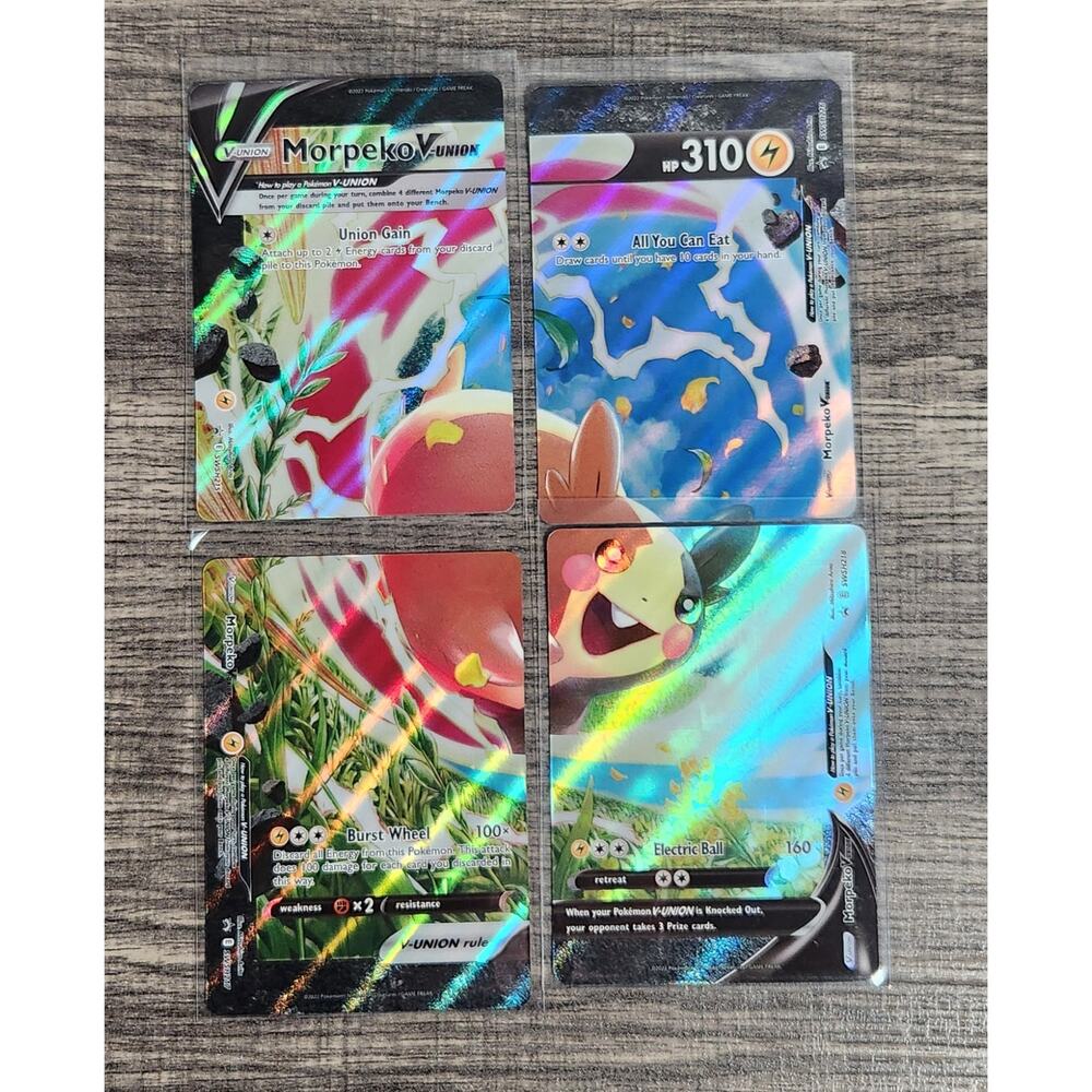 Pokemon Ultra Rare Morpeko V-Union 4 Card Set Holo Promo SWSH215-218 NM